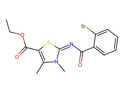 Ethyl 2-(2-bromobenzoyl)imino-3,4-dimethyl-1,3-thiazole-5-carboxylate structure