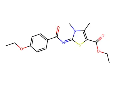Ethyl 2-(4-ethoxybenzoyl)imino-3,4-dimethyl-1,3-thiazole-5-carboxylate structure