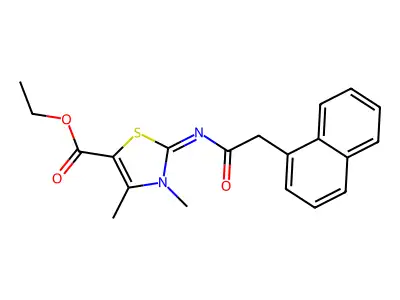 Ethyl 3,4-dimethyl-2-(2-naphthalen-1-ylacetyl)imino-1,3-thiazole-5-carboxylate structure