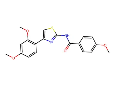 N-[4-(2,4-dimethoxyphenyl)-1,3-thiazol-2-yl]-4-methoxybenzamide structure
