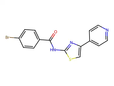 4-bromo-N-[4-(4-pyridyl)thiazol-2-yl]benzamide structure