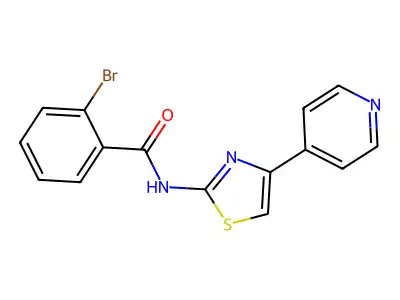 2-bromo-N-(4-pyridin-4-yl-1,3-thiazol-2-yl)benzamide structure