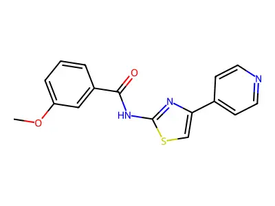 3-methoxy-N-(4-pyridin-4-yl-1,3-thiazol-2-yl)benzamide structure