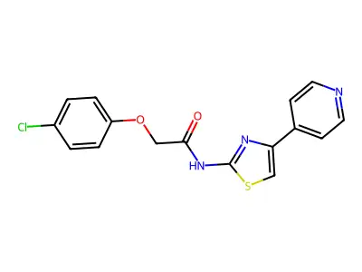 2-(4-chlorophenoxy)-N-(4-(pyridin-4-yl)thiazol-2-yl)acetamide structure