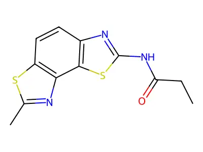 N-(7-methyl-[1,3]thiazolo[5,4-e][1,3]benzothiazol-2-yl)propanamide structure
