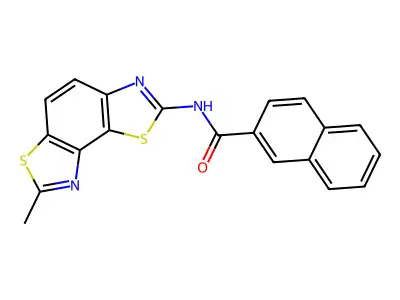 N-(7-methylbenzo[1,2-d:3,4-d']bis(thiazole)-2-yl)-2-naphthamide structure