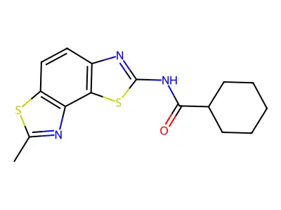 N-(7-methyl-[1,3]thiazolo[5,4-e][1,3]benzothiazol-2-yl)cyclohexanecarboxamide structure