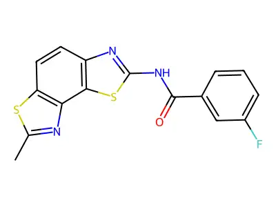 3-fluoro-N-(7-methyl-[1,3]thiazolo[5,4-e][1,3]benzothiazol-2-yl)benzamide structure
