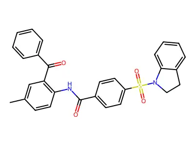 N-(2-benzoyl-4-methylphenyl)-4-(indolin-1-ylsulfonyl)benzamide structure