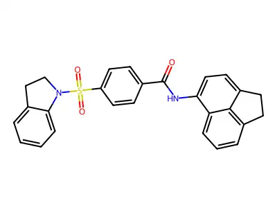 N-(1,2-dihydroacenaphthylen-5-yl)-4-(indolin-1-ylsulfonyl)benzamide structure