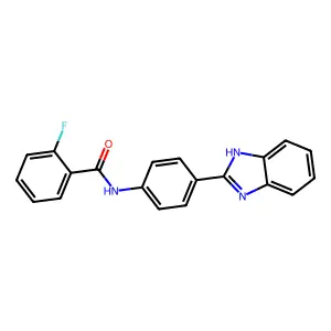 N-[4-(1H-benzimidazol-2-yl)phenyl]-2-fluorobenzamide structure