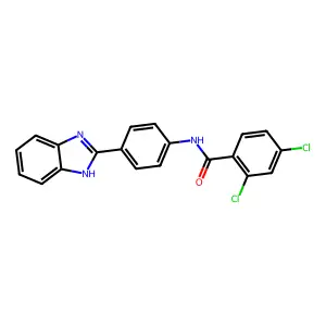 N-[4-(1H-benzimidazol-2-yl)phenyl]-2,4-dichlorobenzamide structure