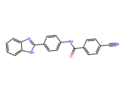 N-[4-(1H-benzimidazol-2-yl)phenyl]-4-cyanobenzamide structure