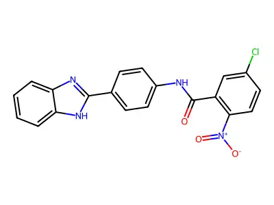 N-[4-(1H-benzimidazol-2-yl)phenyl]-5-chloro-2-nitrobenzamide structure