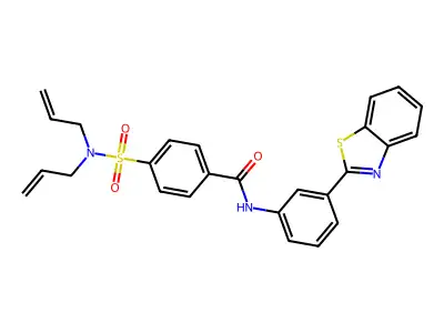 N-(3-(benzo[d]thiazol-2-yl)phenyl)-4-(N,N-diallylsulfamoyl)benzamide structure