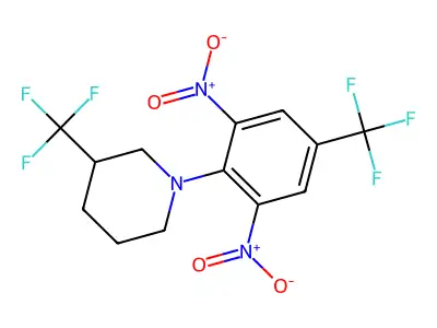 1-[2,6-Dinitro-4-(trifluoromethyl)phenyl]-3-(trifluoromethyl)piperidine structure
