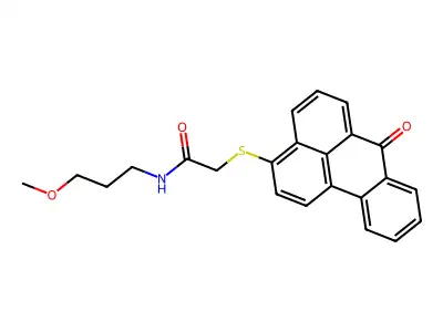 N-(3-methoxypropyl)-2-(7-oxobenzo[a]phenalen-3-yl)sulfanylacetamide structure