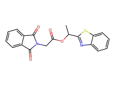1-(Benzo[d]thiazol-2-yl)ethyl 2-(1,3-dioxoisoindolin-2-yl)acetate structure
