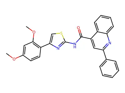 N-[4-(2,4-dimethoxyphenyl)-1,3-thiazol-2-yl]-2-phenylquinoline-4-carboxamide structure
