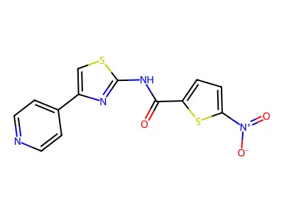 5-nitro-N-(4-pyridin-4-yl-1,3-thiazol-2-yl)thiophene-2-carboxamide structure