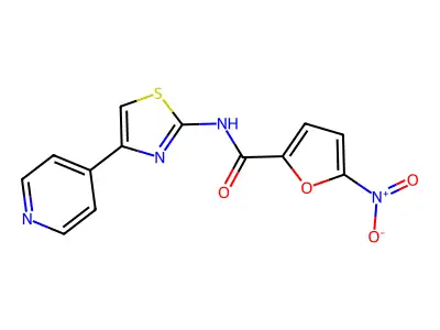 5-nitro-N-(4-(pyridin-4-yl)thiazol-2-yl)furan-2-carboxamide structure
