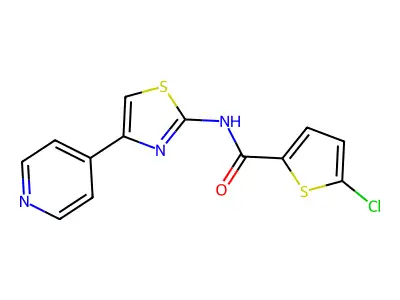 5-chloro-N-(4-(pyridin-4-yl)thiazol-2-yl)thiophene-2-carboxamide structure