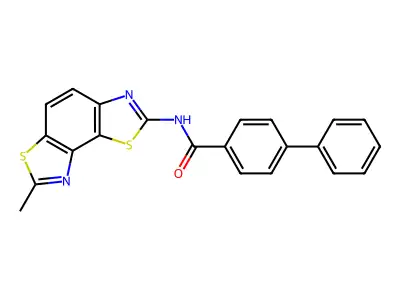 N-(7-methyl-[1,3]thiazolo[5,4-e][1,3]benzothiazol-2-yl)-4-phenylbenzamide structure