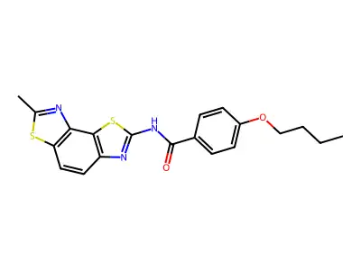 4-butoxy-N-(7-methyl-[1,3]thiazolo[5,4-e][1,3]benzothiazol-2-yl)benzamide structure