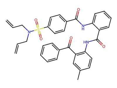 N-(2-benzoyl-4-methylphenyl)-2-(4-(N,N-diallylsulfamoyl)benzamido)benzamide structure