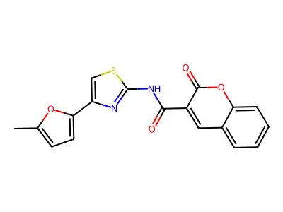 N-(4-(5-methylfuran-2-yl)thiazol-2-yl)-2-oxo-2H-chromene-3-carboxamide structure