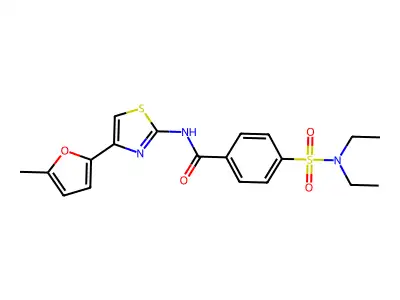 4-(diethylsulfamoyl)-N-[4-(5-methylfuran-2-yl)-1,3-thiazol-2-yl]benzamide structure
