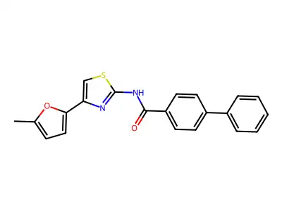 N-(4-(5-methylfuran-2-yl)thiazol-2-yl)-[1,1'-biphenyl]-4-carboxamide structure
