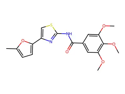 3,4,5-trimethoxy-N-[4-(5-methylfuran-2-yl)-1,3-thiazol-2-yl]benzamide structure