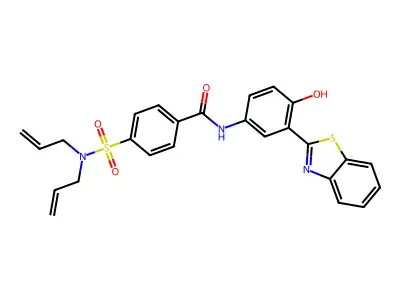 N-(3-(benzo[d]thiazol-2-yl)-4-hydroxyphenyl)-4-(N,N-diallylsulfamoyl)benzamide structure