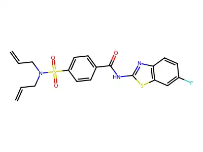 4-(N,N-diallylsulfamoyl)-N-(6-fluorobenzo[d]thiazol-2-yl)benzamide structure