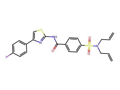 4-(N,N-diallylsulfamoyl)-N-(4-(4-iodophenyl)thiazol-2-yl)benzamide structure