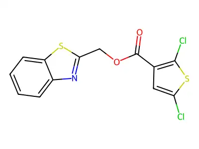 Benzo[d]thiazol-2-ylmethyl 2,5-dichlorothiophene-3-carboxylate structure