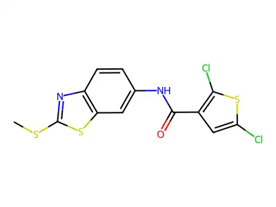 2,5-dichloro-N-(2-(methylthio)benzo[d]thiazol-6-yl)thiophene-3-carboxamide structure