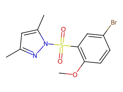1-(5-Bromo-2-methoxy-benzenesulfonyl)-3,5-dimethyl-1H-pyrazole structure