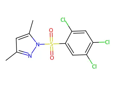3,5-dimethyl-1-((2,4,5-trichlorophenyl)sulfonyl)-1H-pyrazole structure