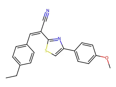 3-(4-Ethylphenyl)-2-[4-(4-methoxyphenyl)-1,3-thiazol-2-yl]prop-2-enenitrile structure