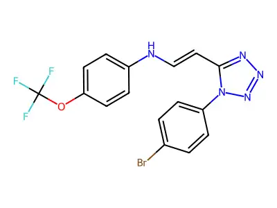 N-[2-[1-(4-bromophenyl)tetrazol-5-yl]ethenyl]-4-(trifluoromethoxy)aniline structure