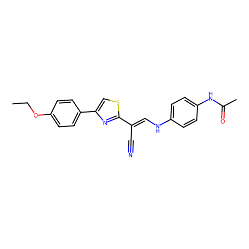 N-(4-{[(1Z)-2-cyano-2-[4-(4-ethoxyphenyl)-1,3-thiazol-2-yl]eth-1-en-1-yl]amino}phenyl)acetamide structure