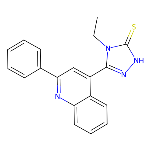 4-ethyl-5-(2-phenylquinolin-4-yl)-4H-1,2,4-triazole-3-thiol structure