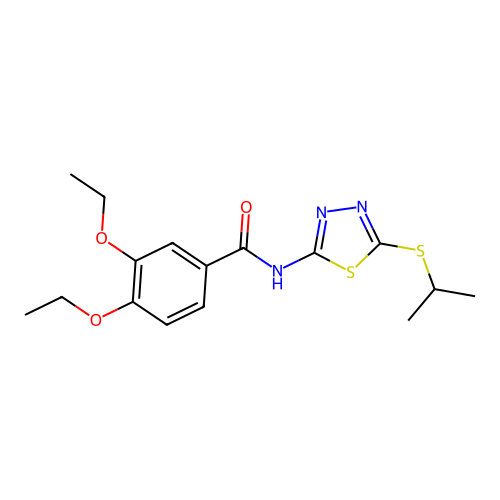3,4-diethoxy-N-(5-(isopropylthio)-1,3,4-thiadiazol-2-yl)benzamide structure