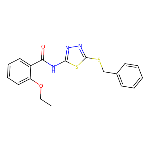 N-(5-(benzylthio)-1,3,4-thiadiazol-2-yl)-2-ethoxybenzamide structure