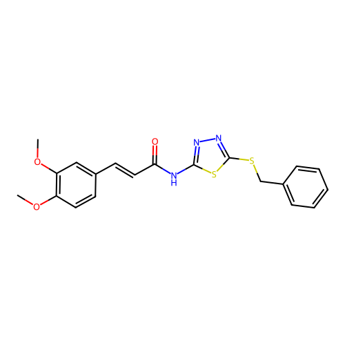 (E)-N-(5-(benzylthio)-1,3,4-thiadiazol-2-yl)-3-(3,4-dimethoxyphenyl)acrylamide structure