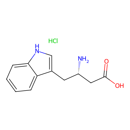 3-Amino-4-(1H-indol-3-yl)butanoic acid--hydrogen chloride (1/1) structure