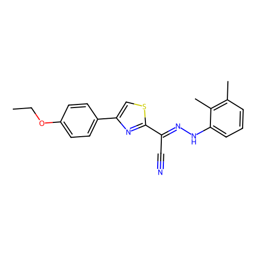 (Z)-N-(2,3-dimethylphenyl)-4-(4-ethoxyphenyl)-1,3-thiazole-2-carbohydrazonoyl cyanide structure