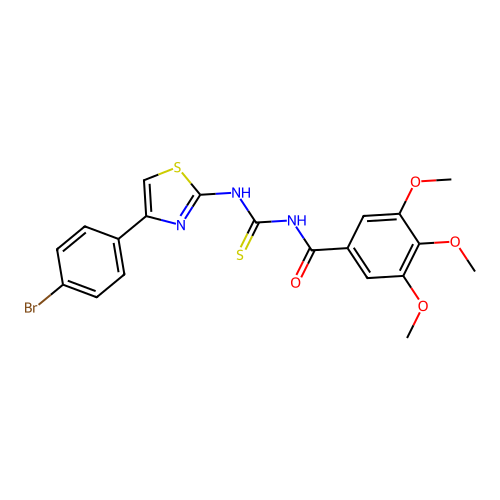 N-{[4-(4-bromophenyl)-1,3-thiazol-2-yl]carbamothioyl}-3,4,5-trimethoxybenzamide structure